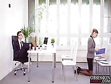 Horny Cute Belle Claire Rides Her Boss