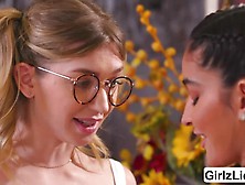 Petite teens Emily and Mackenzie fingering pussies