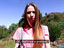 Public agent long haired stunner screwed outside