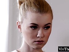 Femdom-goddess orders younger lover to please her