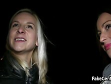 Hot threesome with sisters outdoors