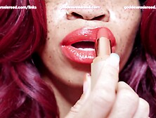 GODDESS ROSIE REED LIPSTICK MOUTH FETISH WORSHIP EBONY LIPS