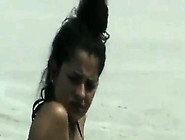 Hot candid teen in polka dot bikini