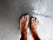 Showing Off Our Feet And Pedicures While Wet