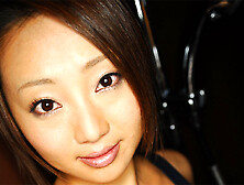 Ponytailed Red Japanese Teeny In A Black Body Gets Her Shaved Pussy Stimulated With Various Vibros