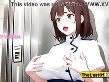 “U’re Hired If U Take My Load” – Hot Elevator Attendant Bounces on Rod & Gets Filled in Stuck Elevator – Uncensored AI Manga