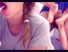 Candy Footjob and Sperm on my Wrinkled Soles