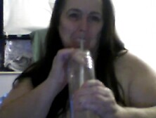 large natural momma drinking