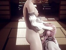 Demon Slayer Anime Futanari - Mitsuri Kanroji Oral Sex and Footjob to Futa