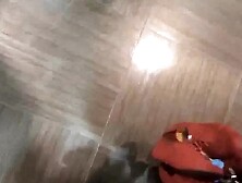 Black thong while shopping