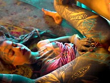 Lily Lu In Tattooed Girl Got Caught Fucking Herself With A Big Toy,  Anal,  Bj,  Cumshot