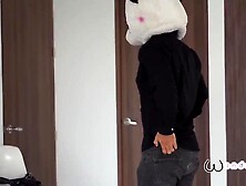 Teresa Ferrer sucked a masked chap's ramrod and even made him groan from enjoyment,  at some point