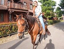 Riding A Horse And Plowed In A Saloon With Perfect Behind Chinese Gf