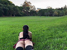 Caught In Public,  Strangers Saw Me In A Mini Skirt Without Panties In The Park