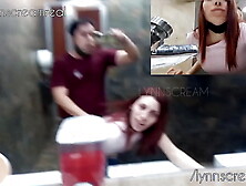 Risky public fuck at Mc Donald's bathroom until sperm in behind - @lynnscreamreal Public Adventures part one