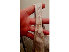 Dirty White String And Dirty Black Panties Laundries Full Sperm