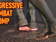 Aggressive Cbt Stomping In Black Leather Combat Boots With Tamystarly - Bootjob Showjob Ballbusting