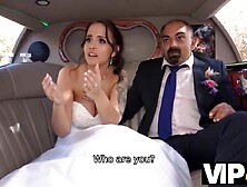 VIP4K.  Excited girl in wedding dress fools around not with future hubby - Jennifer mendez