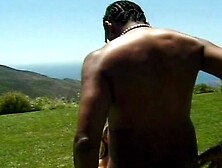 Busty blonde MILF Linda Lee adores an outdoor interracial bang