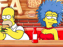 Married Housewife Gets Fucked In A Public Dirty Restroom. Cartoon. Simpsons Parody.