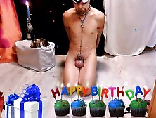 nude pathetic white thrall in rod cage and manacled got his mousse au chocolat out dog bowl,  ate it like a homo pig,  CMNM