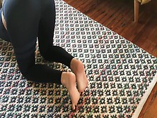 Perfect Teen Feet Scrunching Doing Yoga