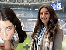 Sexed a football fan in a public stadium toilet and filled her face with jizz - Public Cumwalk