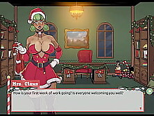 Claus' Voyeur Surprise [ Xmas Anime Game ] Ep. Three Mrs Santa Tease Us With Her Underskirt Anal Plug !