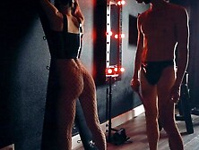 Filming charming ex-wife in latex and fishnets, spanked and teased while tied to cross - Part one - Oslo&Chupa