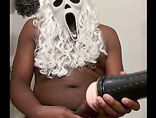 Punishing my new toy with large hard ebony penis