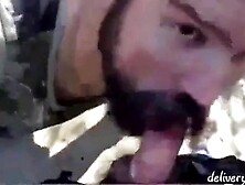 Bearded Dad Gives Facial cumshot in the Forest