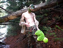 Soldier Dry Humping Pillow Plushie In Pine Tree Forest: Muscle Ass Boots Anon Army Hung