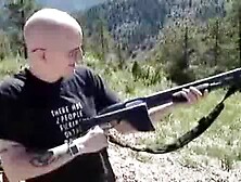 Idiot Red Neck Moron With Gun Looses Front Teeth