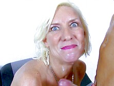 Blonde chick with nice small tits Charly Sparks rides on a big cock