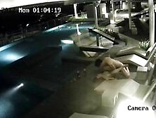 Outdoor Pool Sex Caught On Security Camera Part 1