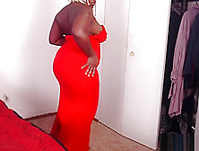 Voluptuous Ebony Stepmom Needed Help With Her Zipper