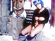 Busty in winter nature