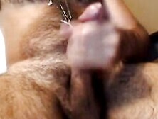 Hairy Daddy Shoots His Big Load On His Own Chest