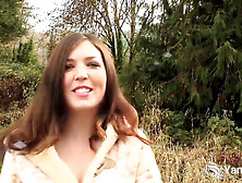 Chesty amateur Amber masturbating outdoors