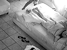 Pervert Brother Masturbates On Sister's Ass