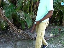 GIANT BBC! Large Ebony Rod Flash at Public Bus Stop