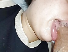 Extreme Close Up,  See A Little Mouth Wetting Swallowing A Hard Cock