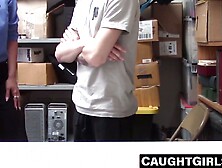 Big tit lady cop fucks tattooed thief in interrogation