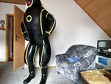 Full try on MD-Latex Inflatable Cyborg Hazmat Suit