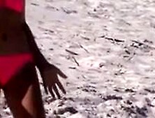 Sexy Teen Beach Spy Tit Slip And Jiggly Ass