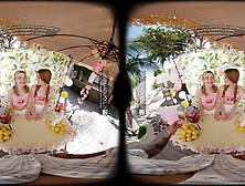 VR Bangers: Sexy Women In Pink Pants Bang U After A Glass Of Limonade In A FFM Trio - VR Porn