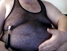 Durchsichtiges Schwarzes Hemd und Nippelgewichten