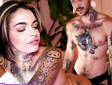 Tattooed Ts Pussyman Strapon Fucks Gf In Her Wet Muff