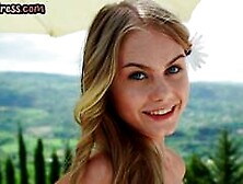 Erotic solo smalltitted 19yo in lingerie poses outdoor naked