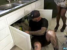 Nia Nacci Sucks Plumbers Big White Dick And Hubby Joins In